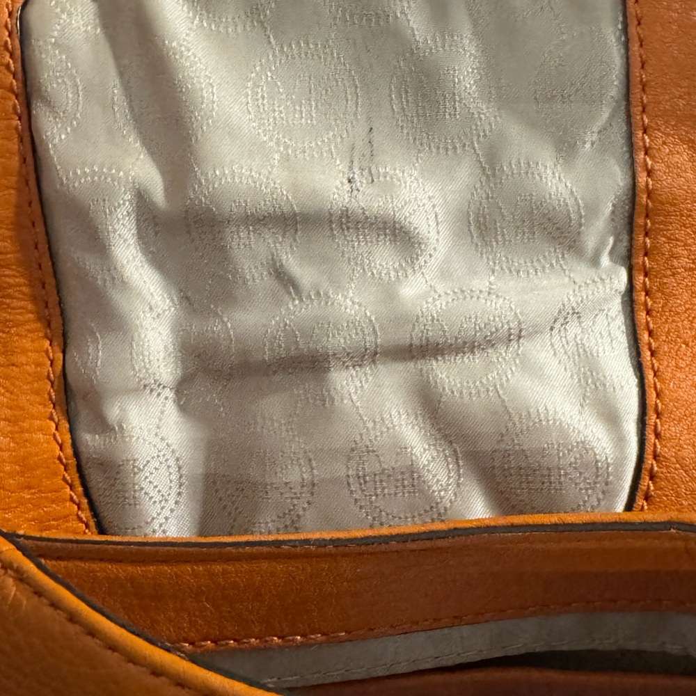 MICHAEL KORS Charlton Brown Leather Gold Push Lock Crossbody Shoulder Bag Purse - Picture 12 of 16